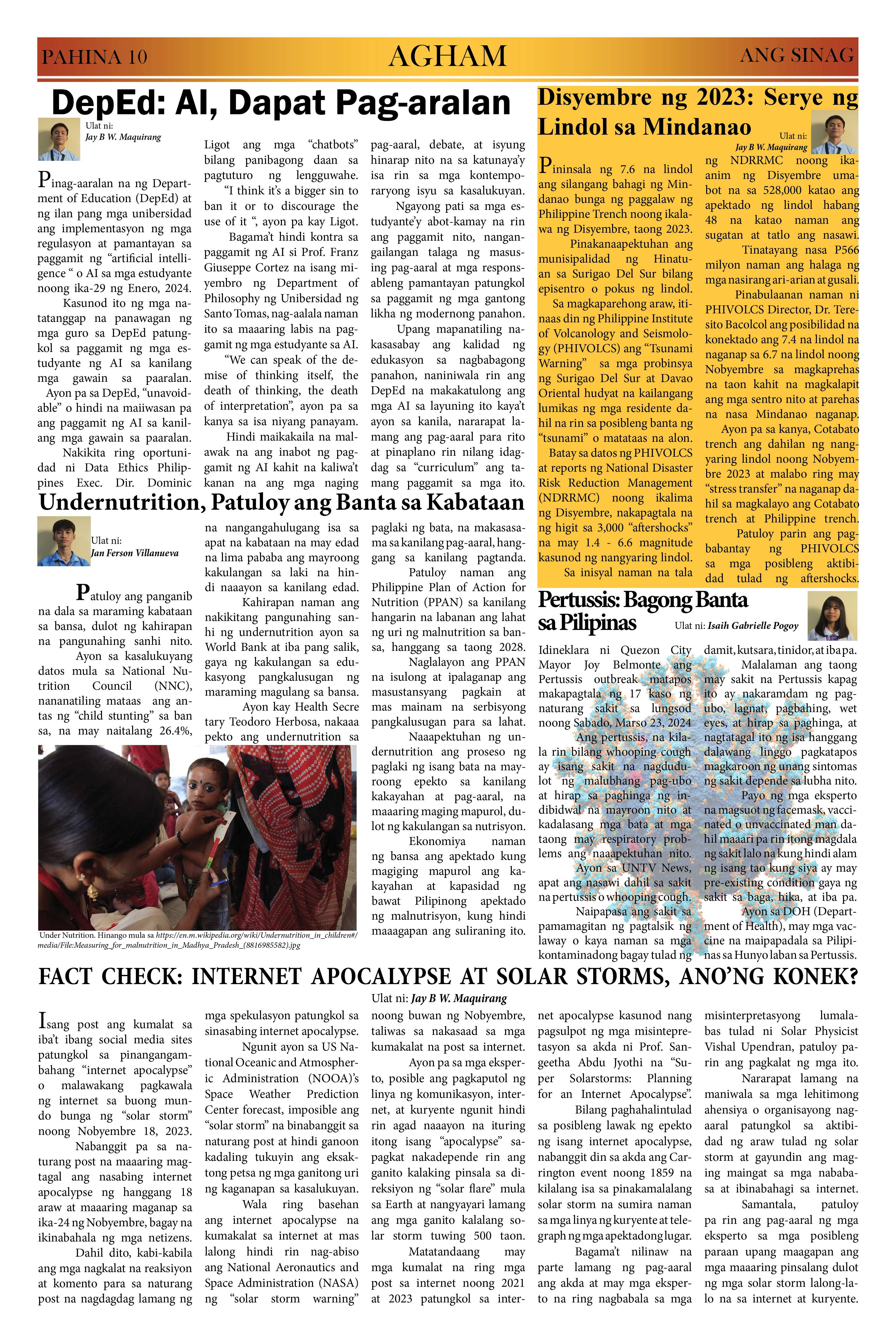 ANG SINAG PRESET NEWSPAPER (Pages format)10