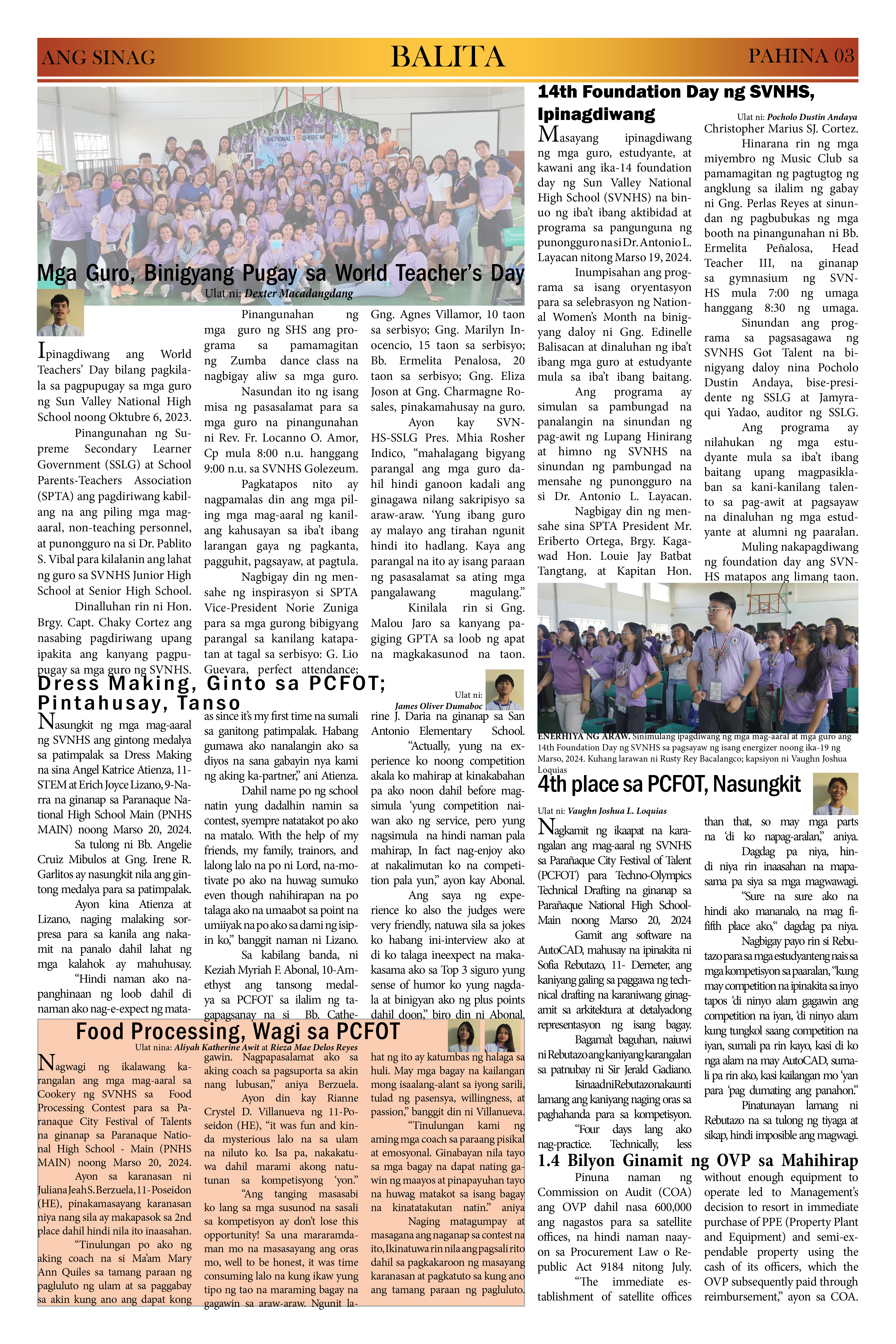 ANG SINAG PRESET NEWSPAPER (Pages format)3