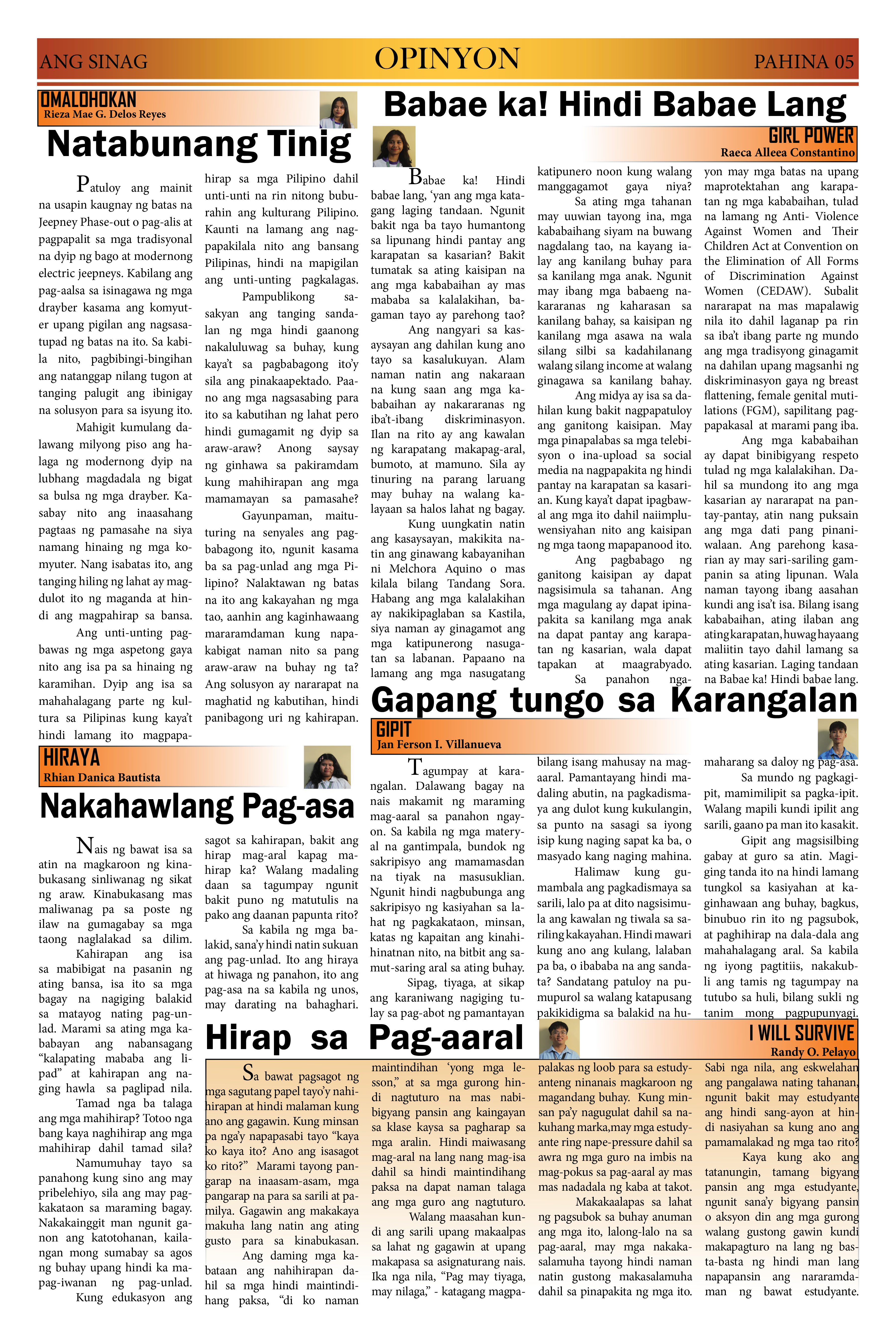 ANG SINAG PRESET NEWSPAPER (Pages format)5