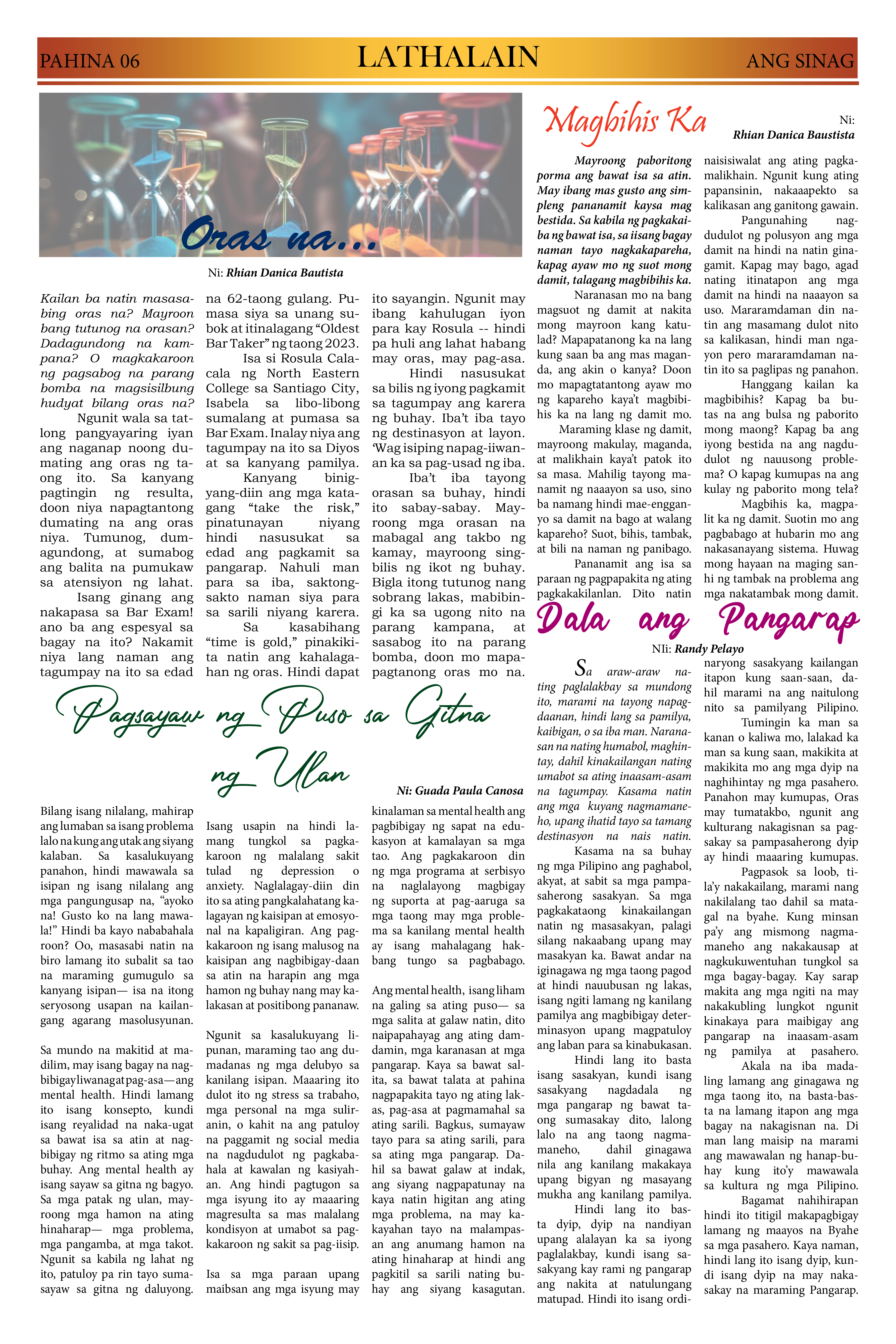 ANG SINAG PRESET NEWSPAPER (Pages format)6